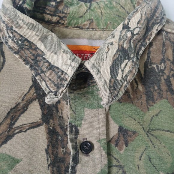 Vintage Winchester Men's XL Camo Shirt Long Sleeve Cotton Canvas Tree Hunting - Picture 4 of 11